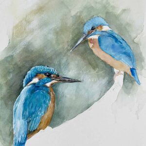 kingfisher painting in process