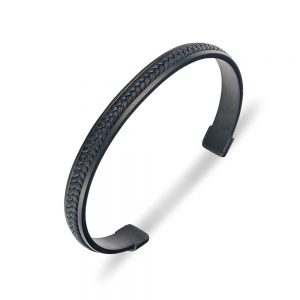 black stainless steel cuff