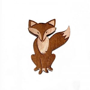 fox satchel pin brooch