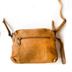 Leather Clutch Handbag Mustard