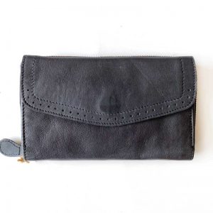 black leather purse