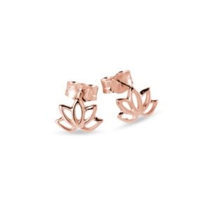 Rose Gold Lotus Stud