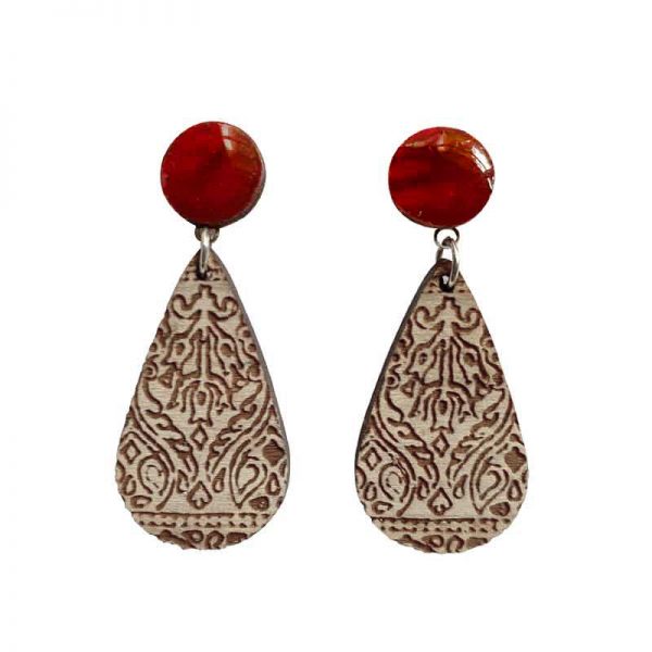 Wooden drop Earrings