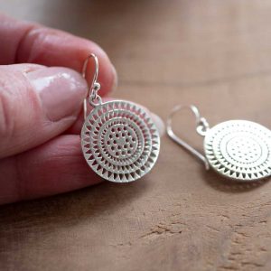 Round Silver Aztec mandala