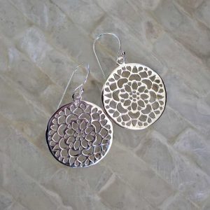 mandala silver earrings