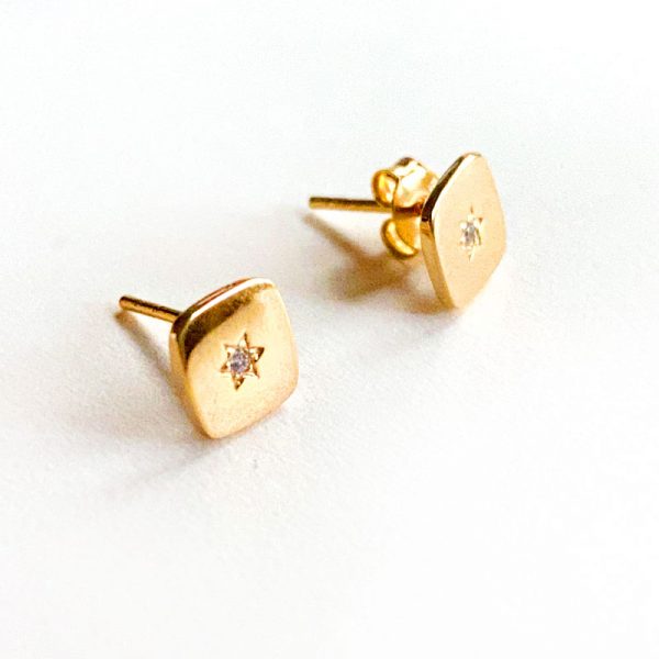 square gold Studs