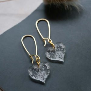 Acrylic heart earrings