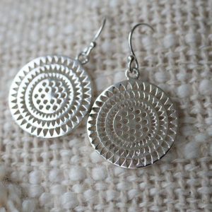 Round Silver Aztec mandala