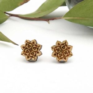 boho Star mandala stud natural