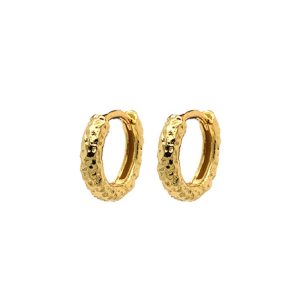 Gold beaten hoop earrings