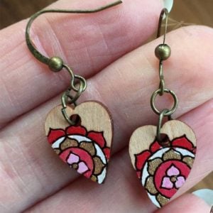 Heart Chakra red earrings