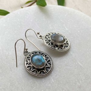 Labradorite Oval earring- Sunshine