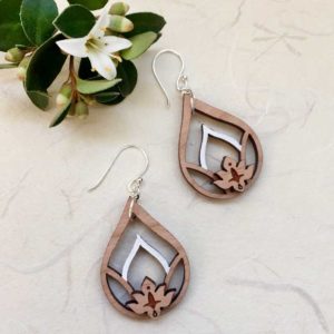 lotus wood earring