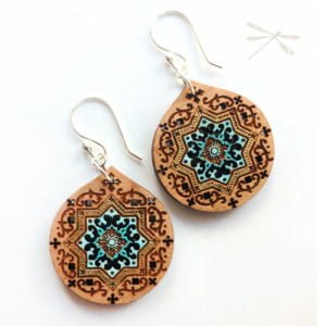 Wood persian earring