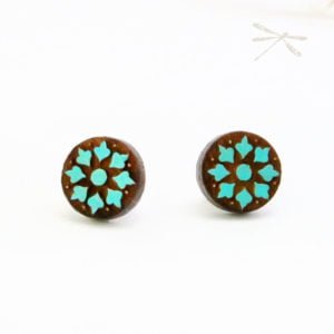 Round mandala studs