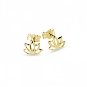 gold lotus earrings