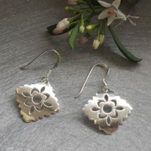 silver intuition design earrings