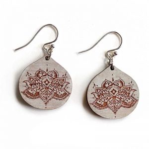 white washed lotus earrings