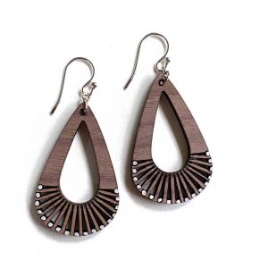 teardrop wood earrings