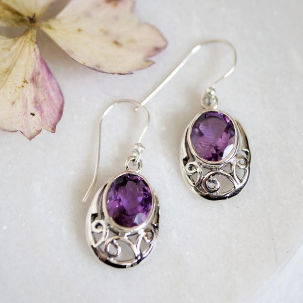 Filigree Amethyst earring