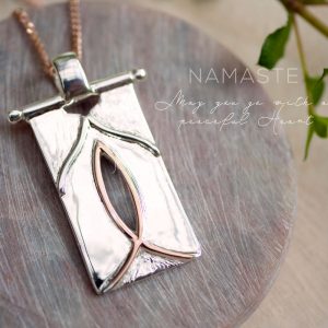 namaste pendant rose gold