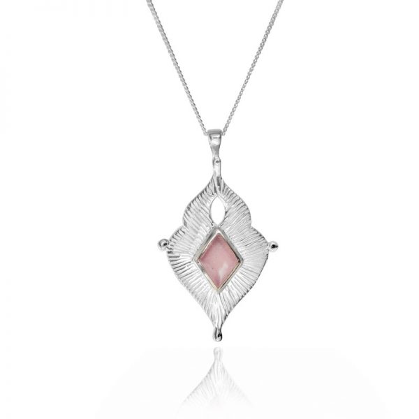 Rose quartz goddess necklace